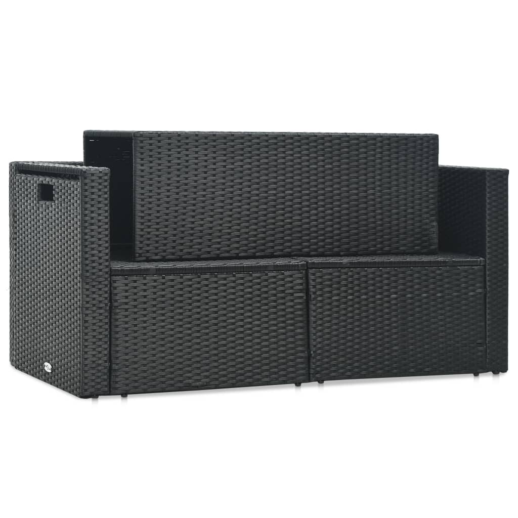 6-delige Loungeset met kussens poly rattan zwart is nu te koop bij PeponiXL, paradijselijk wonen!