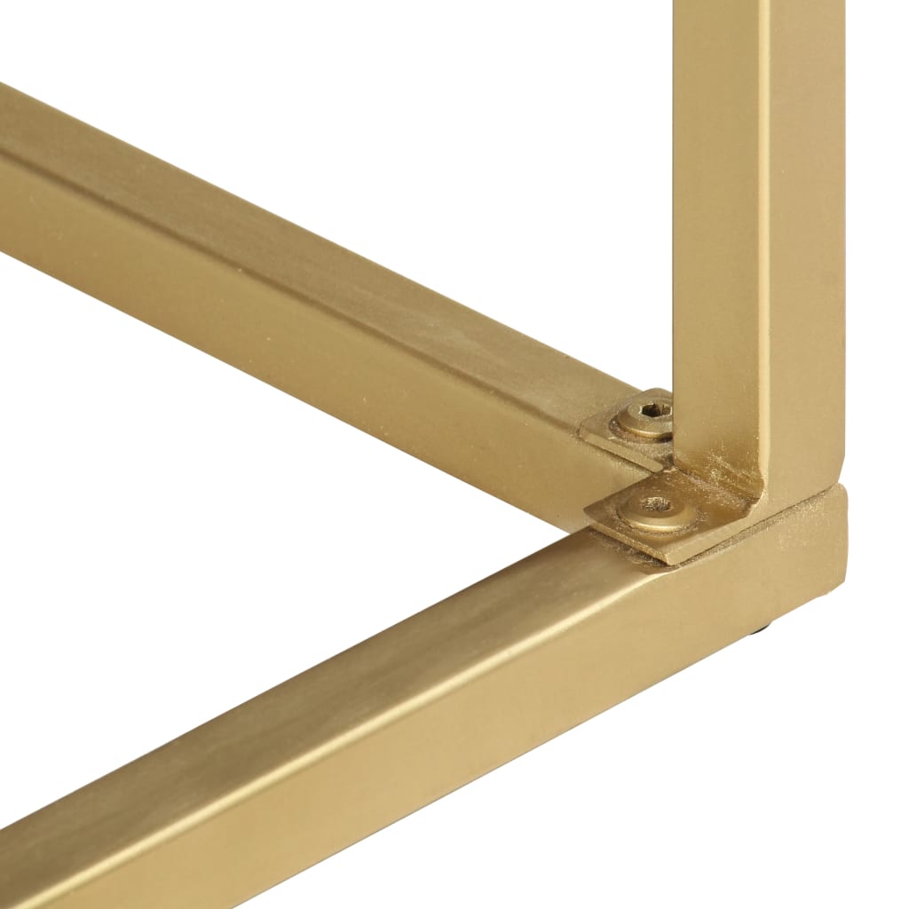 Wandtafel 90x30x75 cm massief mangohout zwart en goudkleurig is nu te koop bij PeponiXL, paradijselijk wonen!
