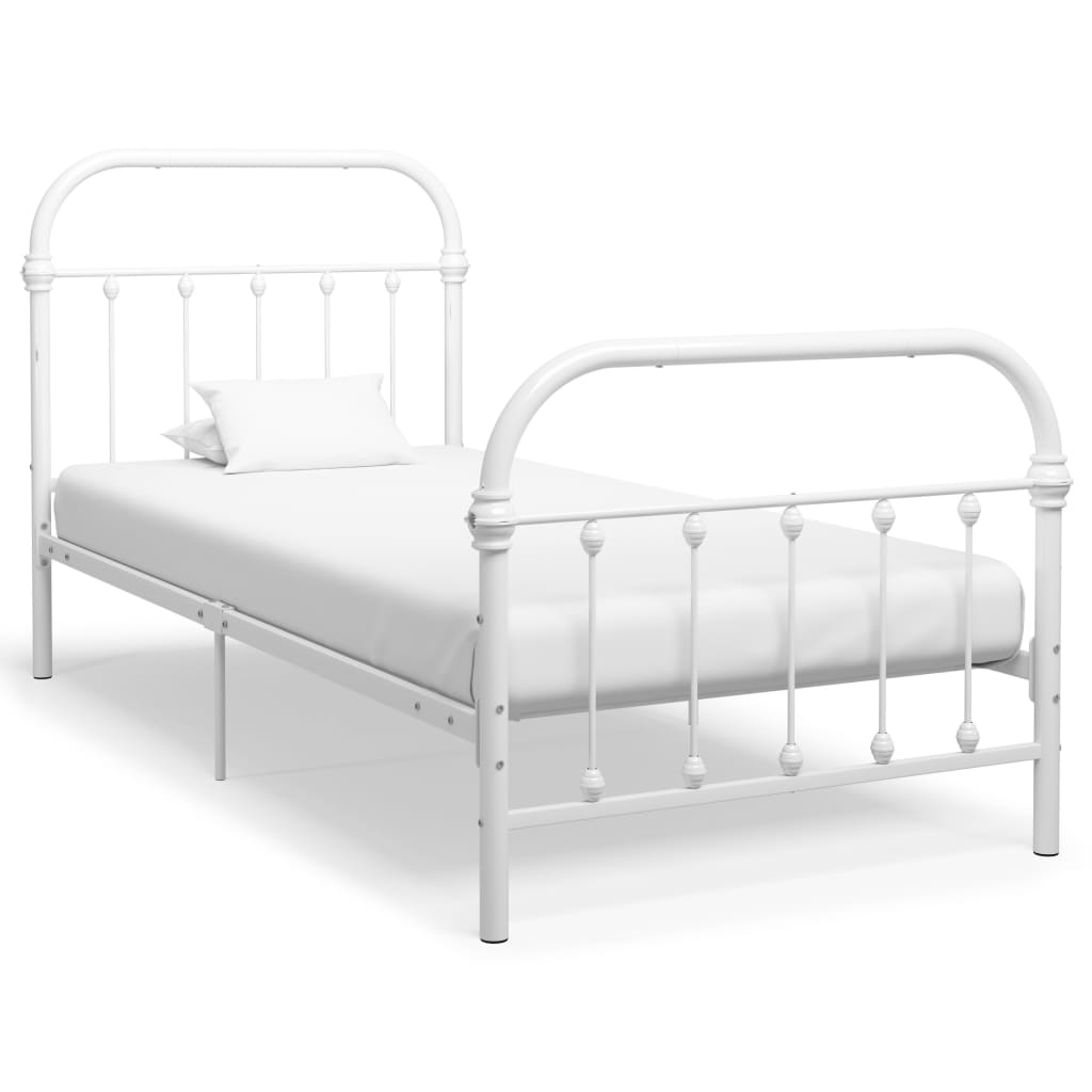 Bedframe metaal wit 100x200 cm is nu te koop bij PeponiXL, paradijselijk wonen!