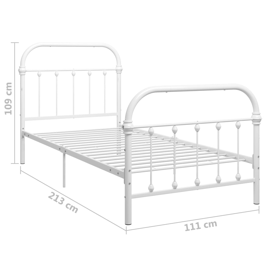 Bedframe metaal wit 100x200 cm is nu te koop bij PeponiXL, paradijselijk wonen!