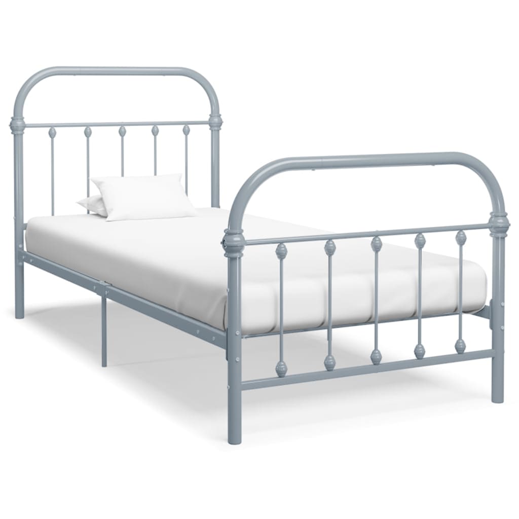 Bedframe metaal grijs 90x200 cm is nu te koop bij PeponiXL, paradijselijk wonen!
