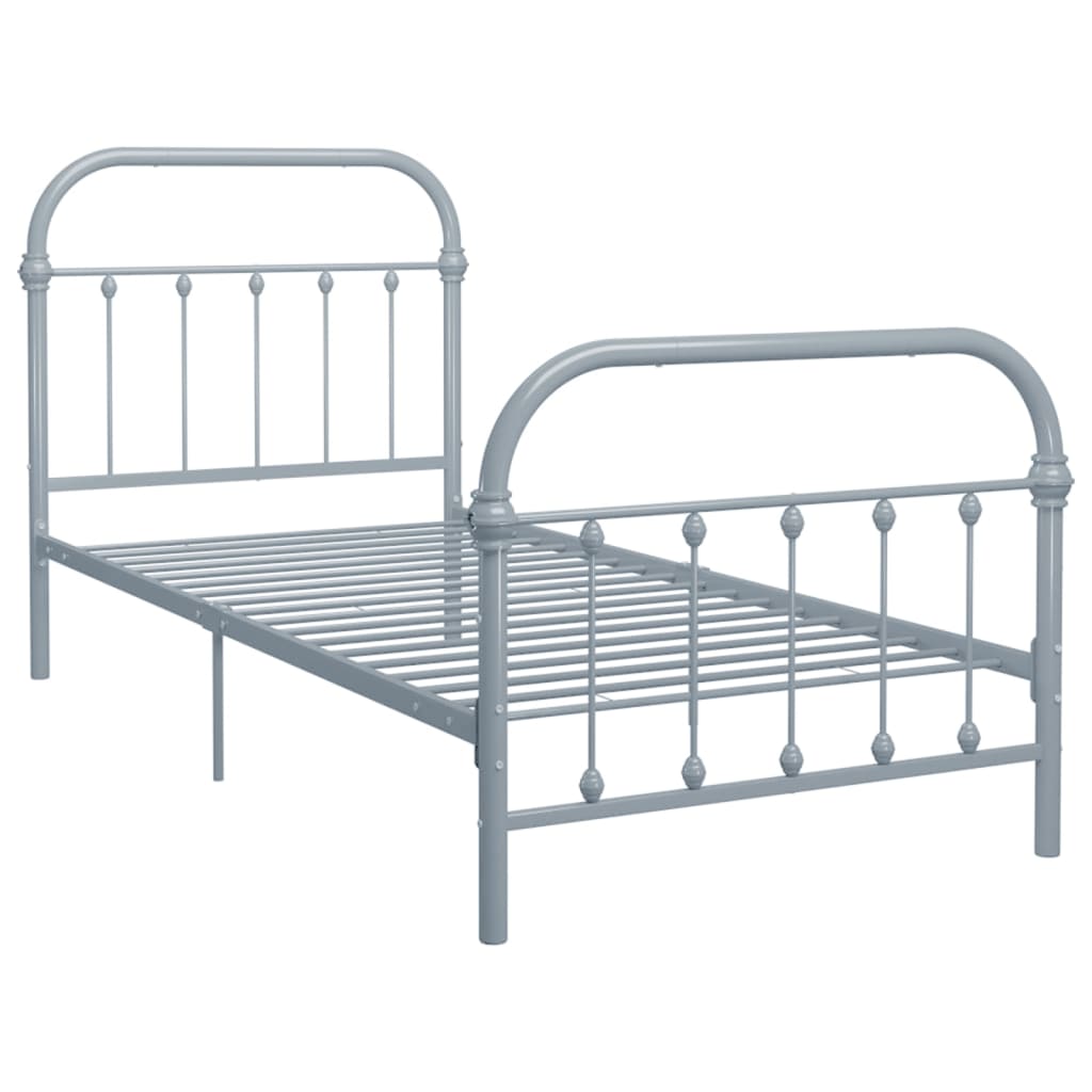 Bedframe metaal grijs 90x200 cm is nu te koop bij PeponiXL, paradijselijk wonen!