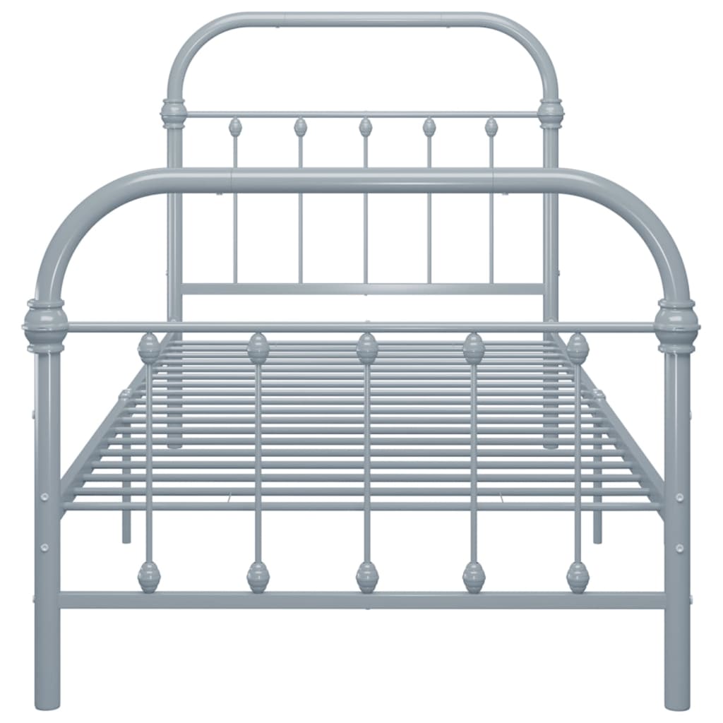 Bedframe metaal grijs 90x200 cm is nu te koop bij PeponiXL, paradijselijk wonen!