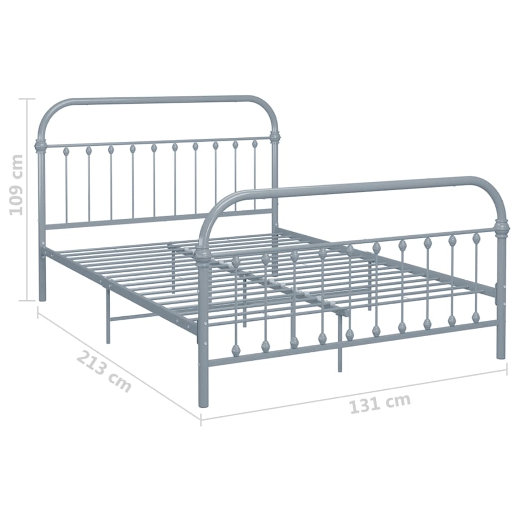 Bedframe metaal grijs 120x200 cm is nu te koop bij PeponiXL, paradijselijk wonen!