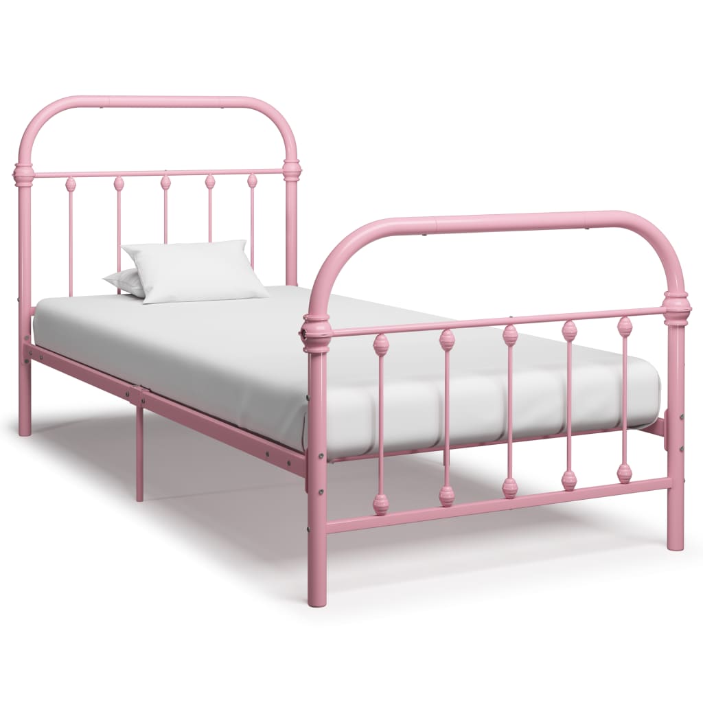 Bedframe metaal roze 90x200 cm is nu te koop bij PeponiXL, paradijselijk wonen!