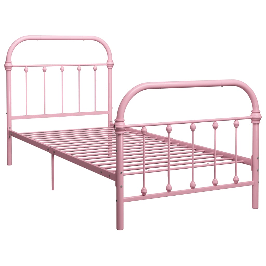 Bedframe metaal roze 90x200 cm is nu te koop bij PeponiXL, paradijselijk wonen!