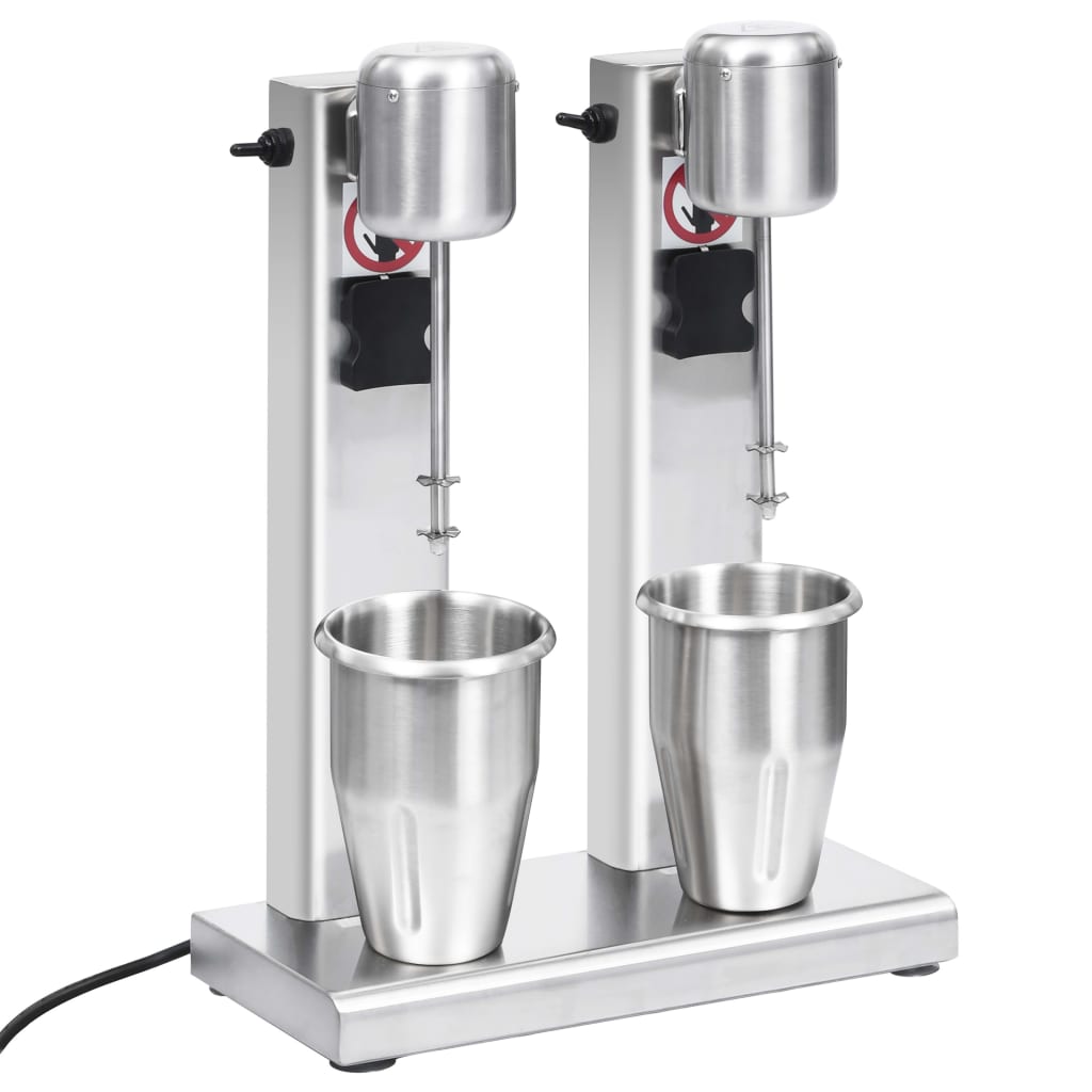 Milkshake mixer met dubbele bekers roestvrij staal 2 L is nu te koop bij PeponiXL, paradijselijk wonen!