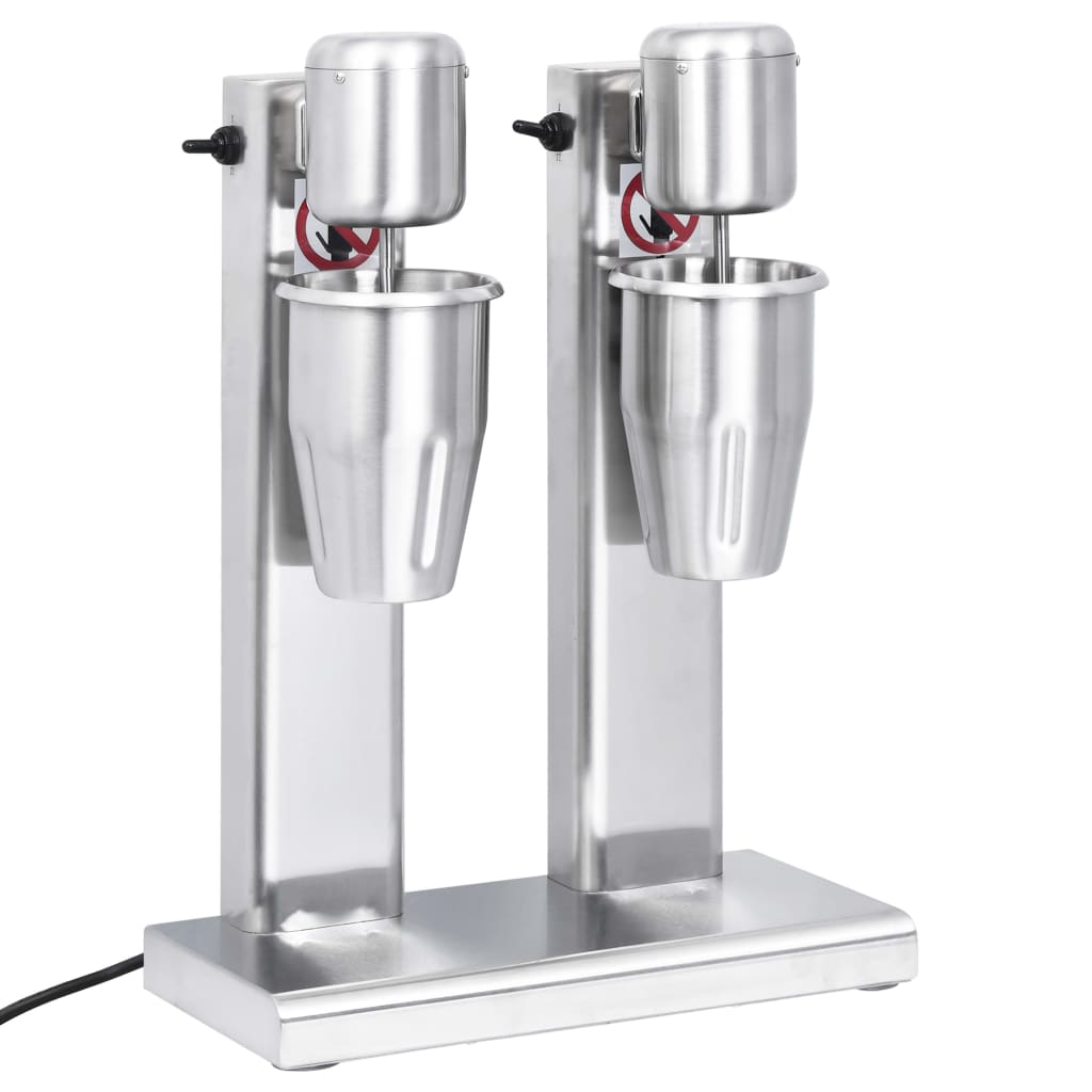Milkshake mixer met dubbele bekers roestvrij staal 2 L is nu te koop bij PeponiXL, paradijselijk wonen!