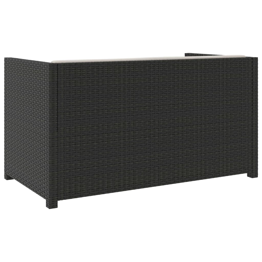 5-delige Loungeset met kussens poly rattan zwart is nu te koop bij PeponiXL, paradijselijk wonen!