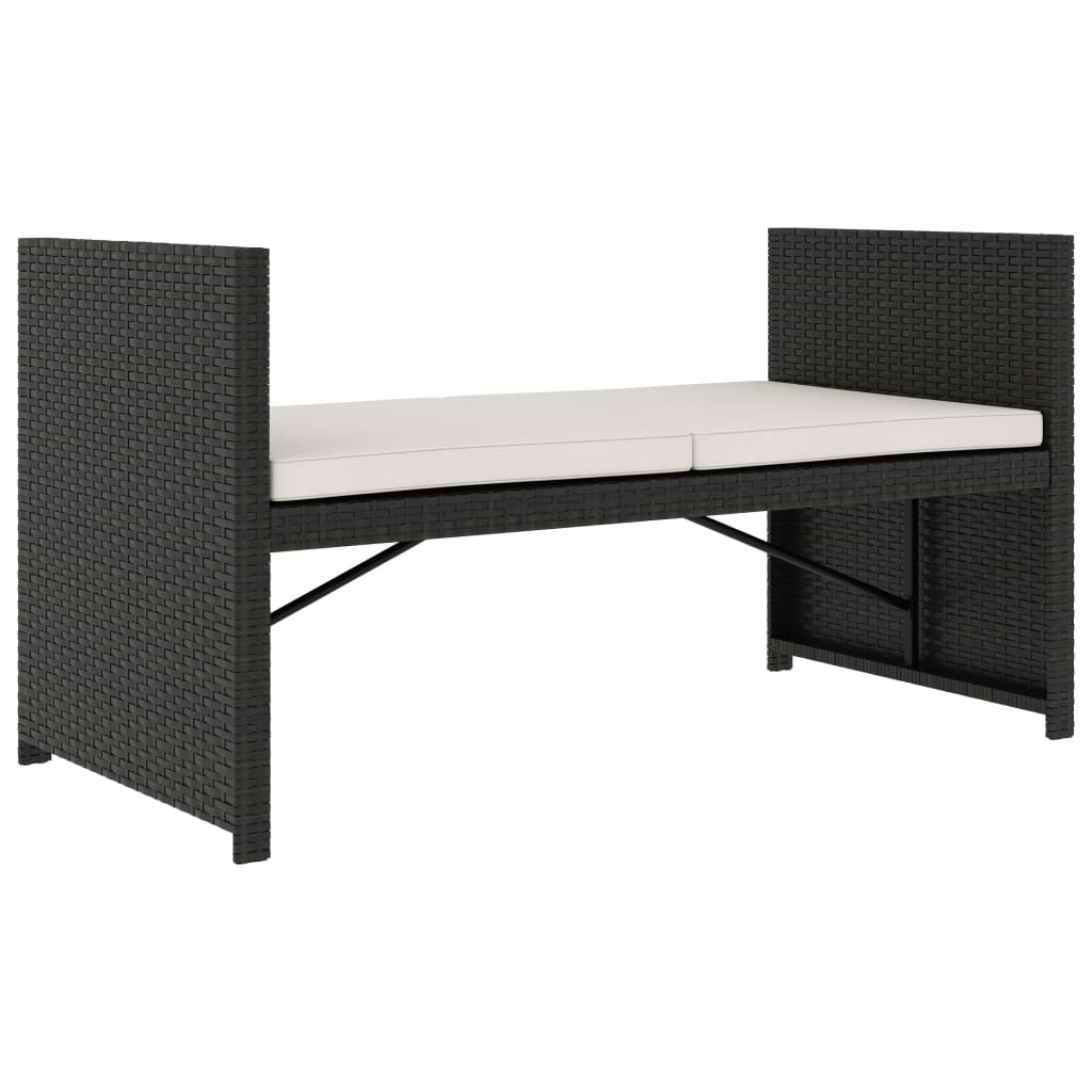 5-delige Loungeset met kussens poly rattan zwart is nu te koop bij PeponiXL, paradijselijk wonen!