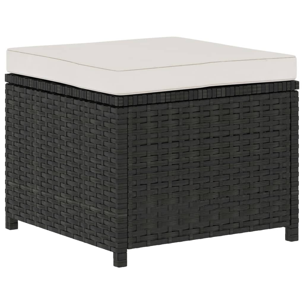 5-delige Loungeset met kussens poly rattan zwart is nu te koop bij PeponiXL, paradijselijk wonen!