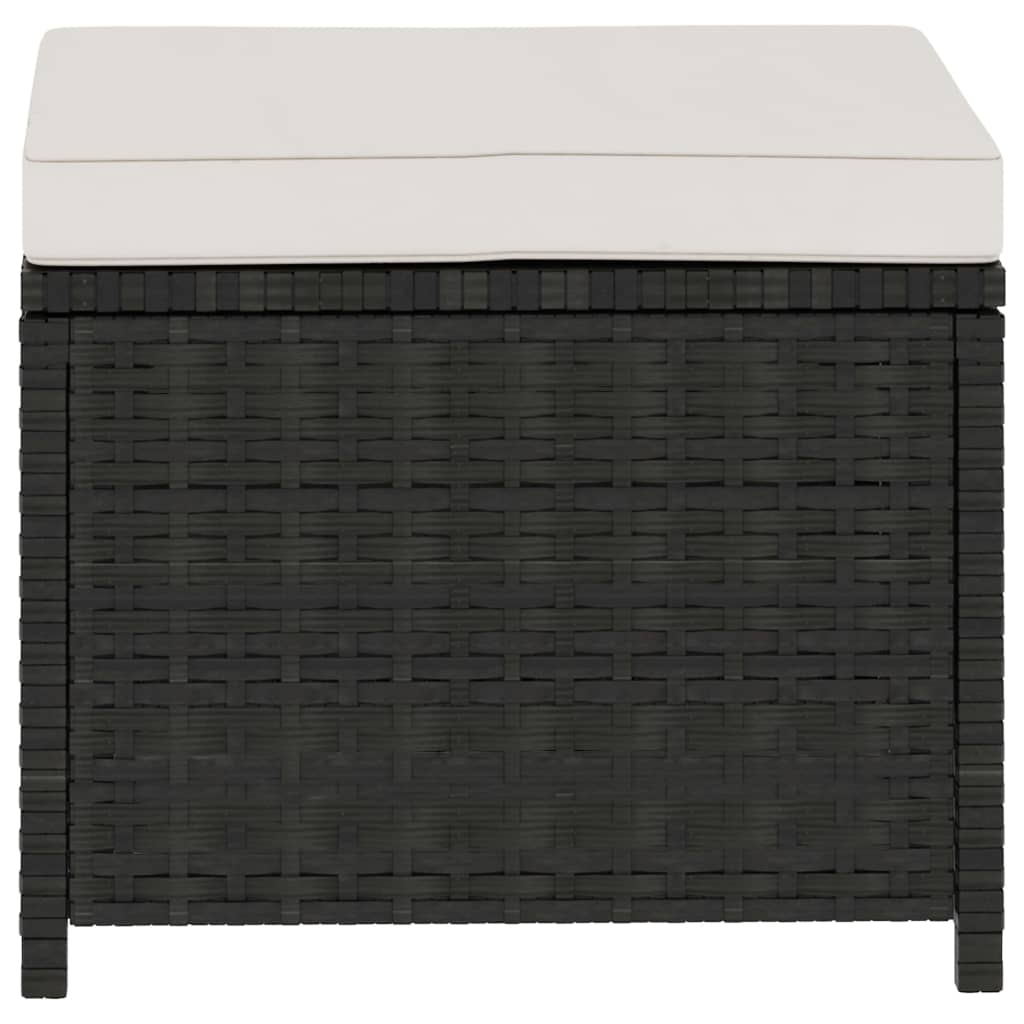5-delige Loungeset met kussens poly rattan zwart is nu te koop bij PeponiXL, paradijselijk wonen!