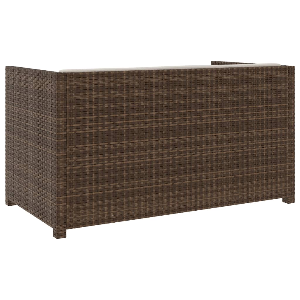 5-delige Loungeset met kussens poly rattan bruin is nu te koop bij PeponiXL, paradijselijk wonen!
