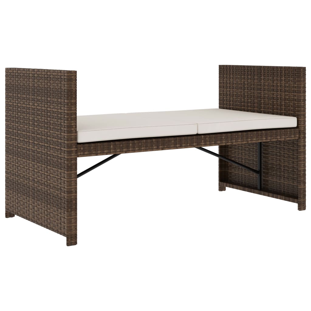 5-delige Loungeset met kussens poly rattan bruin is nu te koop bij PeponiXL, paradijselijk wonen!