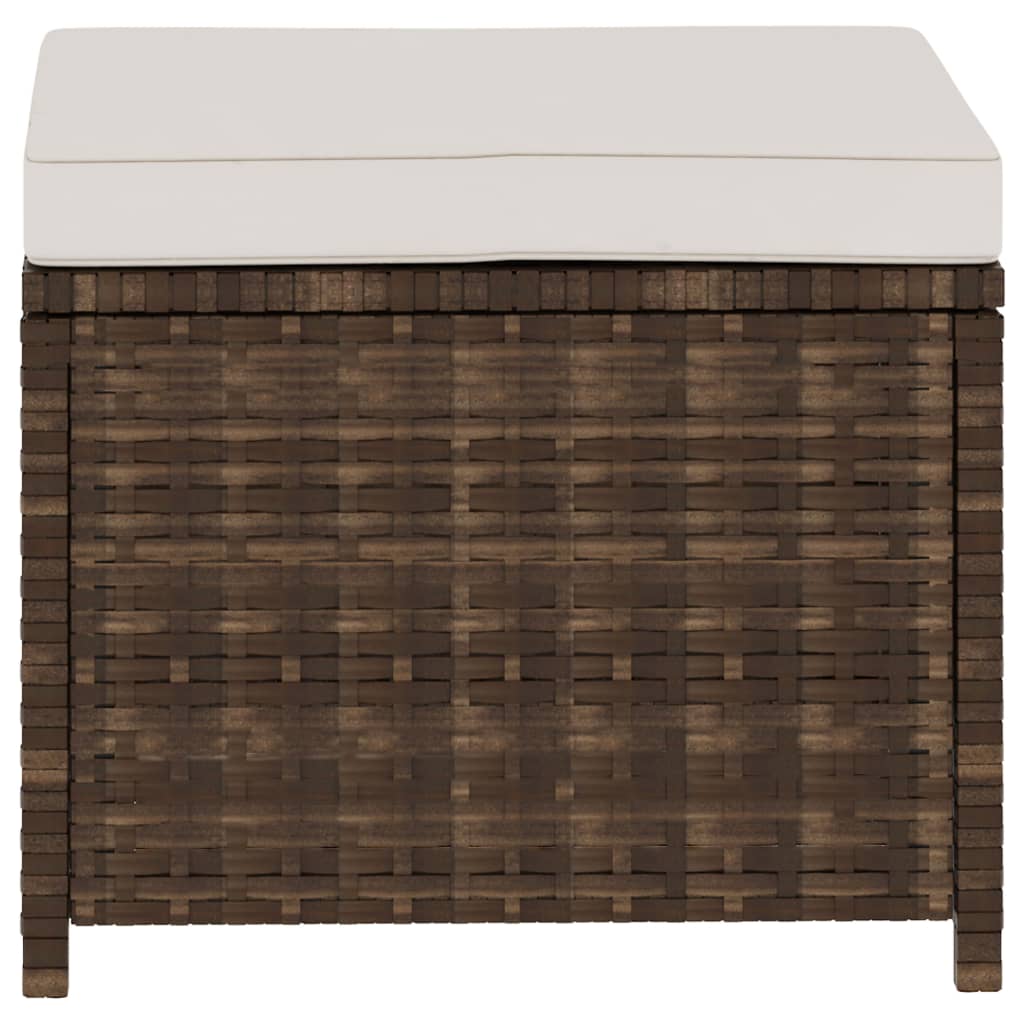 5-delige Loungeset met kussens poly rattan bruin is nu te koop bij PeponiXL, paradijselijk wonen!