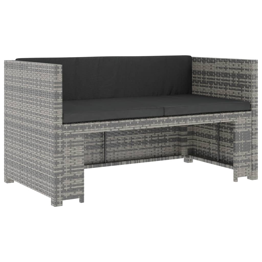 5-delige Loungeset met kussens poly rattan grijs is nu te koop bij PeponiXL, paradijselijk wonen!