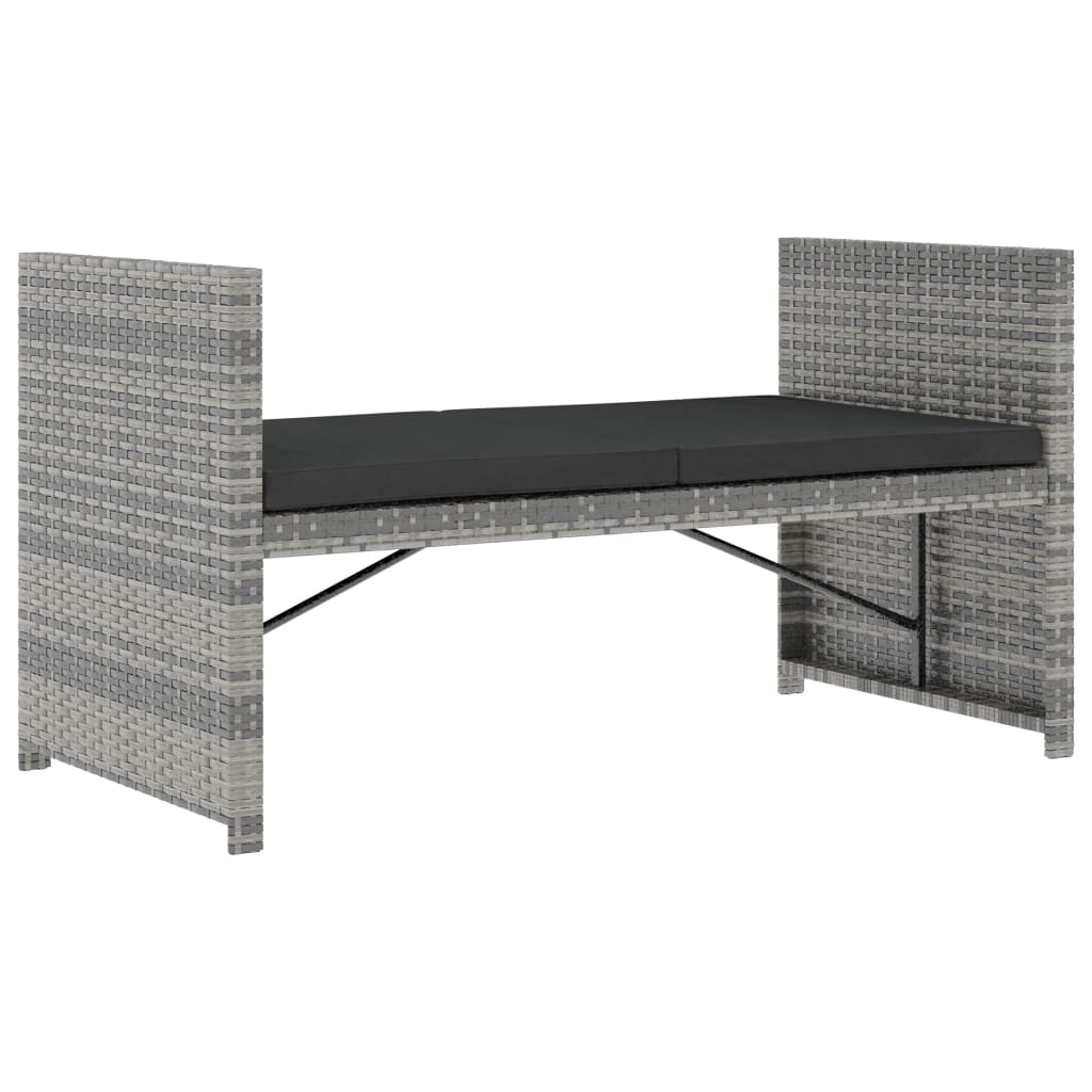 5-delige Loungeset met kussens poly rattan grijs is nu te koop bij PeponiXL, paradijselijk wonen!