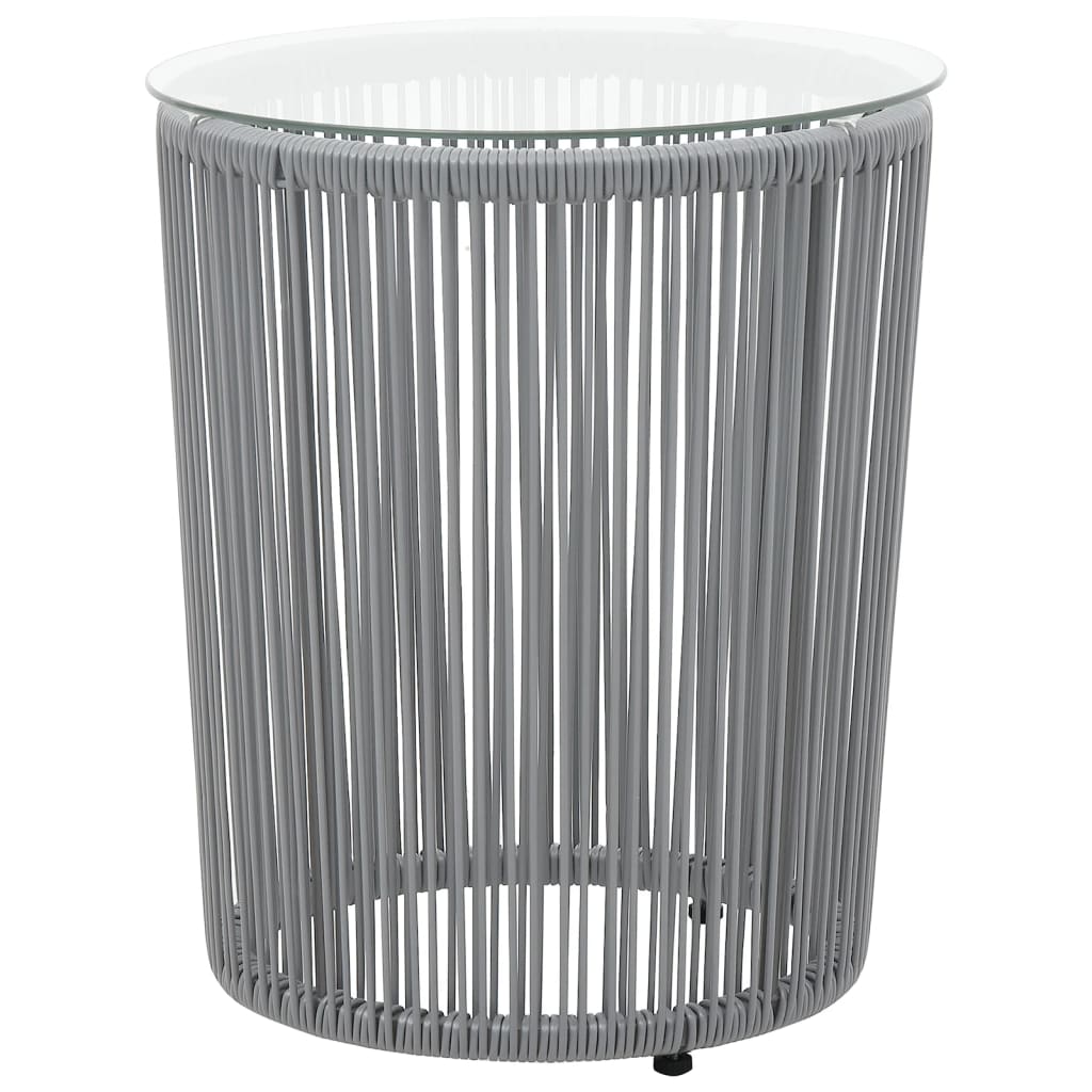 3-delige Bistroset met kussens PE-rattan grijs is nu te koop bij PeponiXL, paradijselijk wonen!