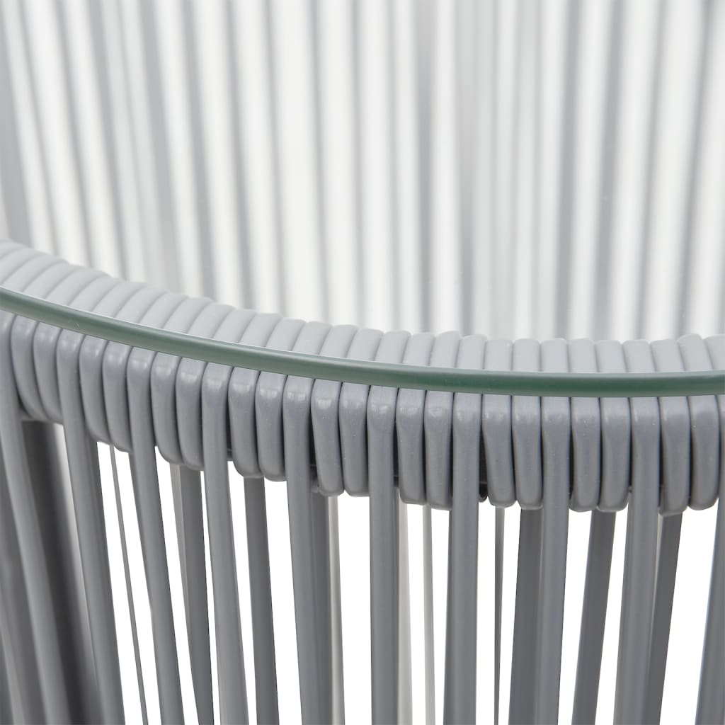 3-delige Bistroset met kussens PE-rattan grijs is nu te koop bij PeponiXL, paradijselijk wonen!