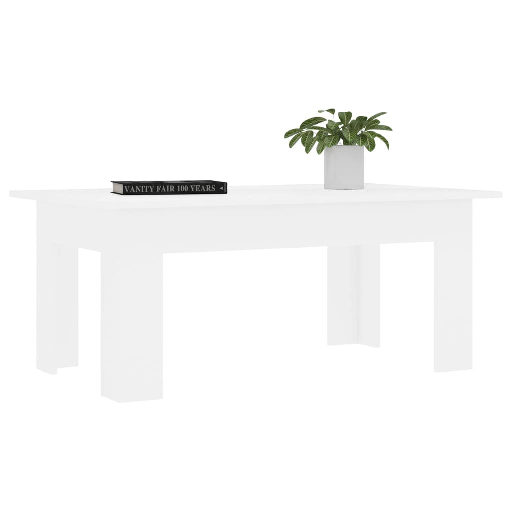 Salontafel 100x60x42 cm bewerkt hout wit is nu te koop bij PeponiXL, paradijselijk wonen!