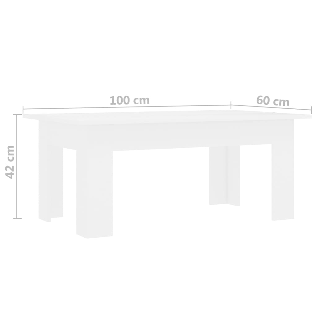 Salontafel 100x60x42 cm bewerkt hout wit is nu te koop bij PeponiXL, paradijselijk wonen!