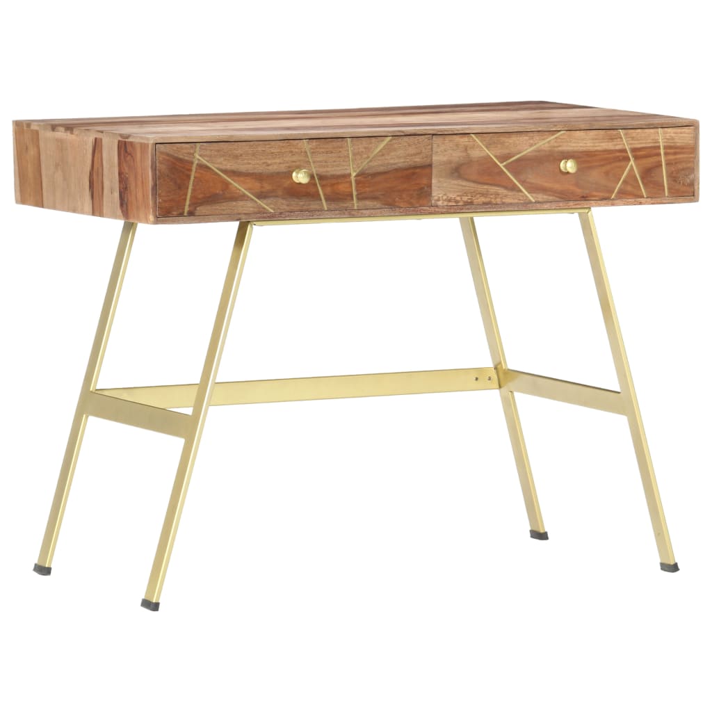 Schrijftafel met lades 100x55x75 cm massief acaciahout is nu te koop bij PeponiXL, paradijselijk wonen!