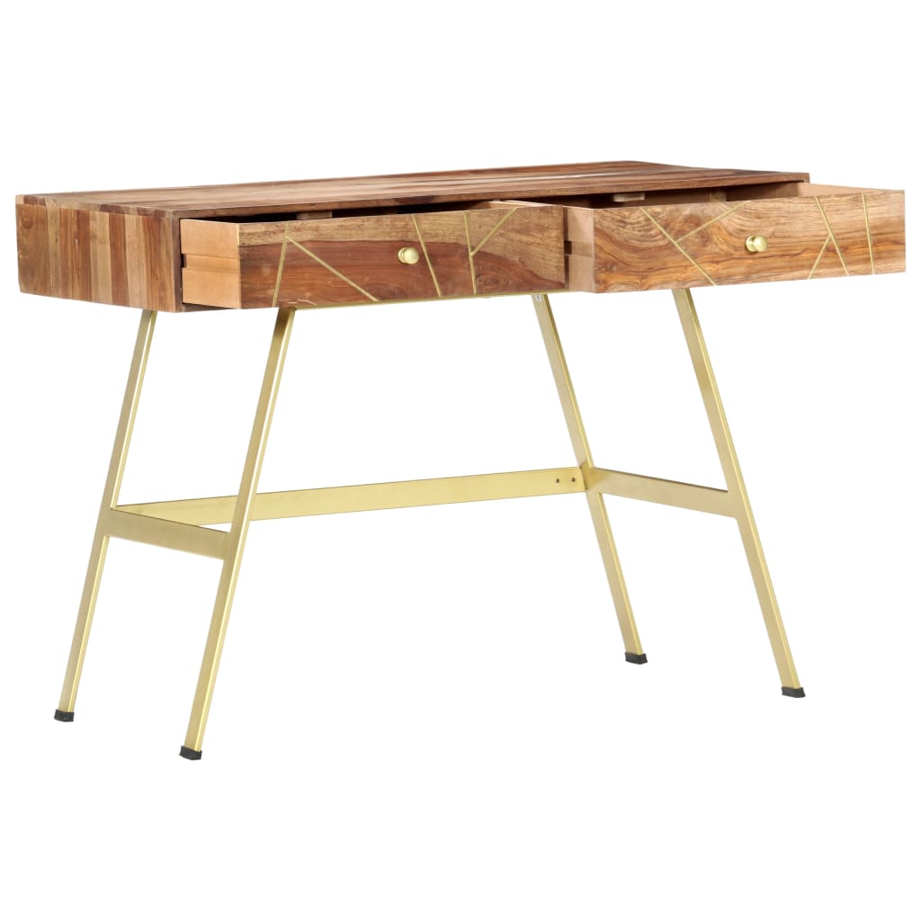 Schrijftafel met lades 100x55x75 cm massief acaciahout is nu te koop bij PeponiXL, paradijselijk wonen!