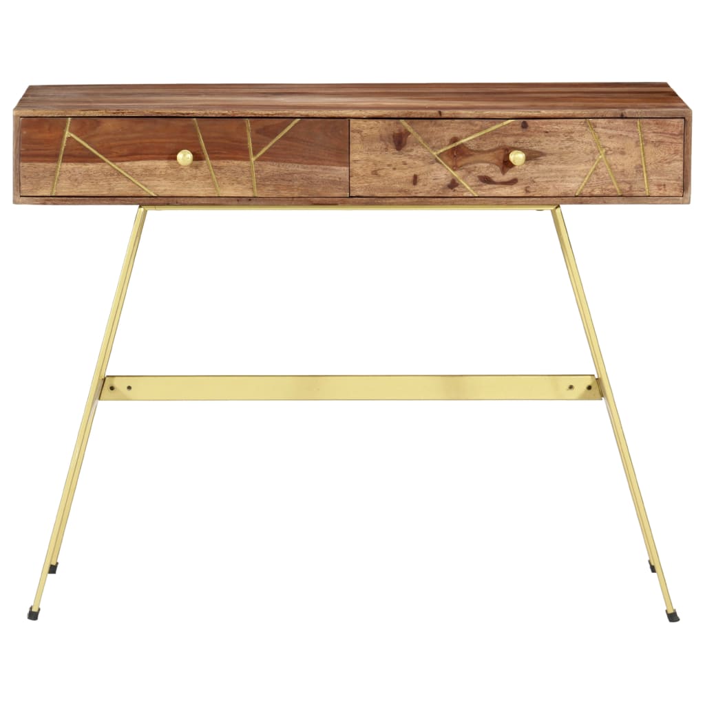 Schrijftafel met lades 100x55x75 cm massief acaciahout is nu te koop bij PeponiXL, paradijselijk wonen!