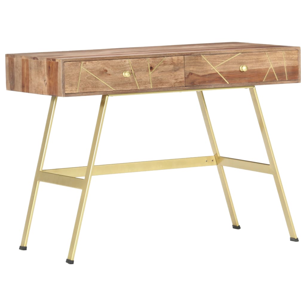 Schrijftafel met lades 100x55x75 cm massief acaciahout is nu te koop bij PeponiXL, paradijselijk wonen!