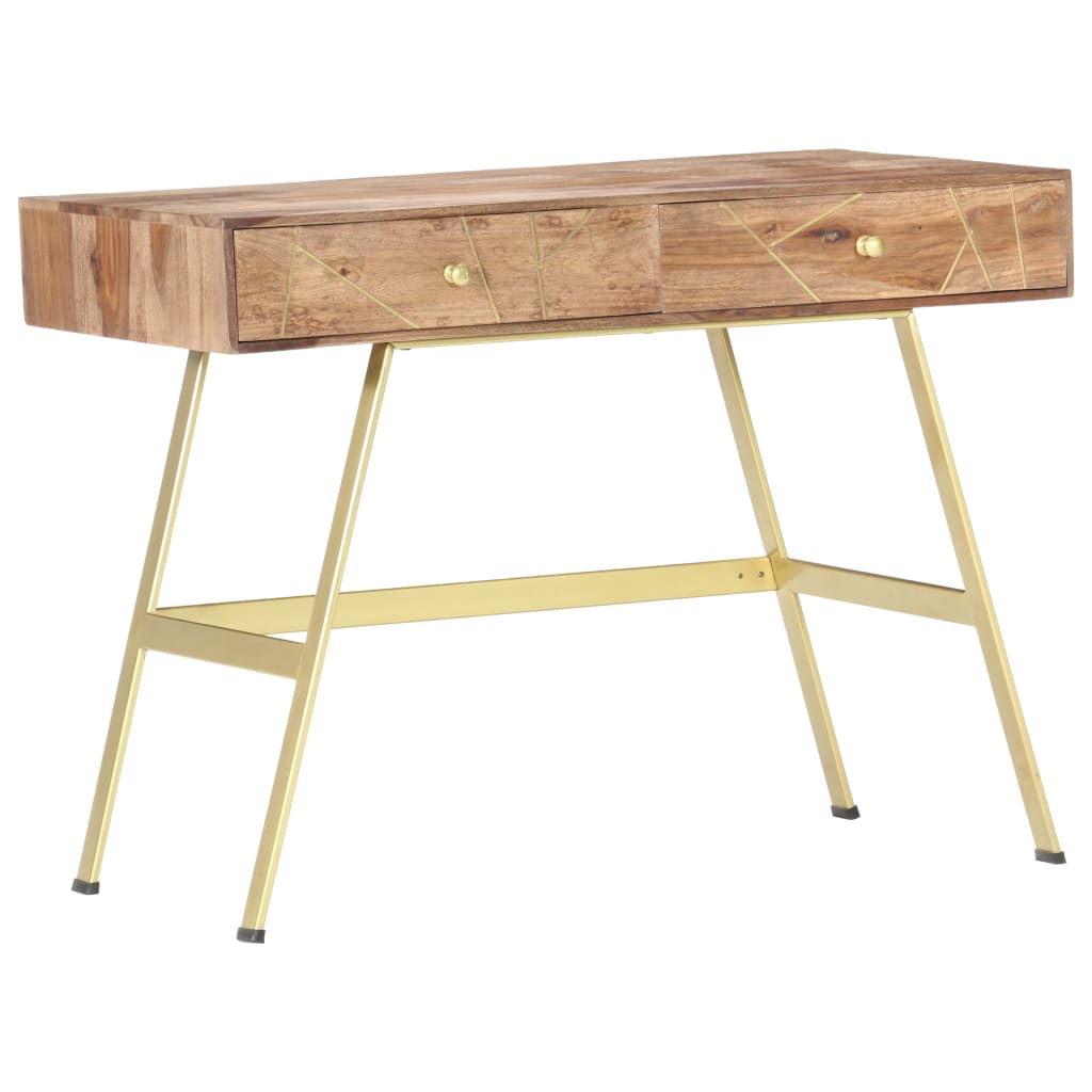 Schrijftafel met lades 100x55x75 cm massief acaciahout is nu te koop bij PeponiXL, paradijselijk wonen!