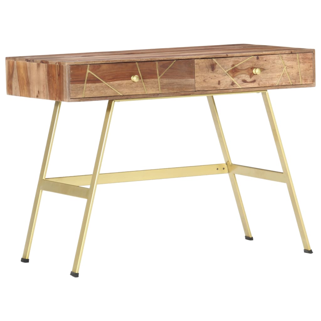 Schrijftafel met lades 100x55x75 cm massief acaciahout is nu te koop bij PeponiXL, paradijselijk wonen!