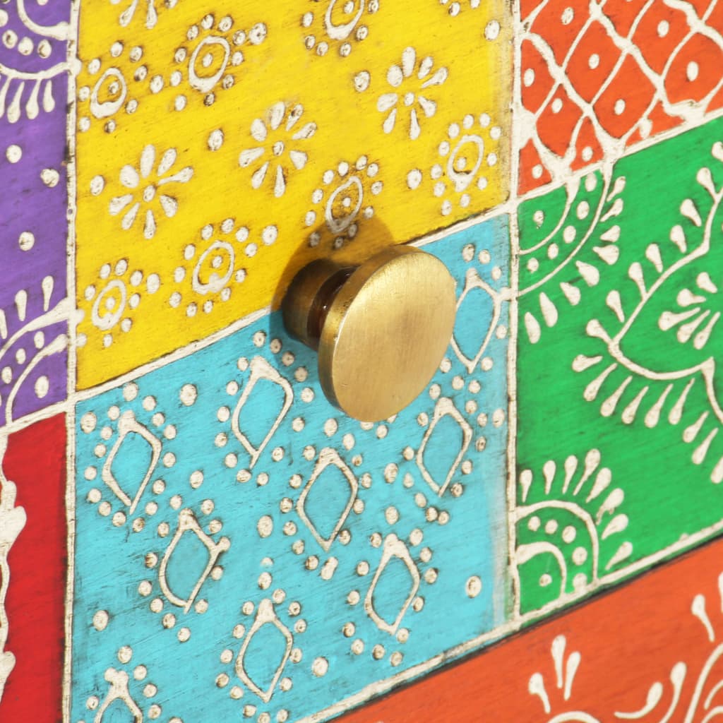 Nachtkastje handgeschilderd 40x30x50 cm massief mangohout is nu te koop bij PeponiXL, paradijselijk wonen!