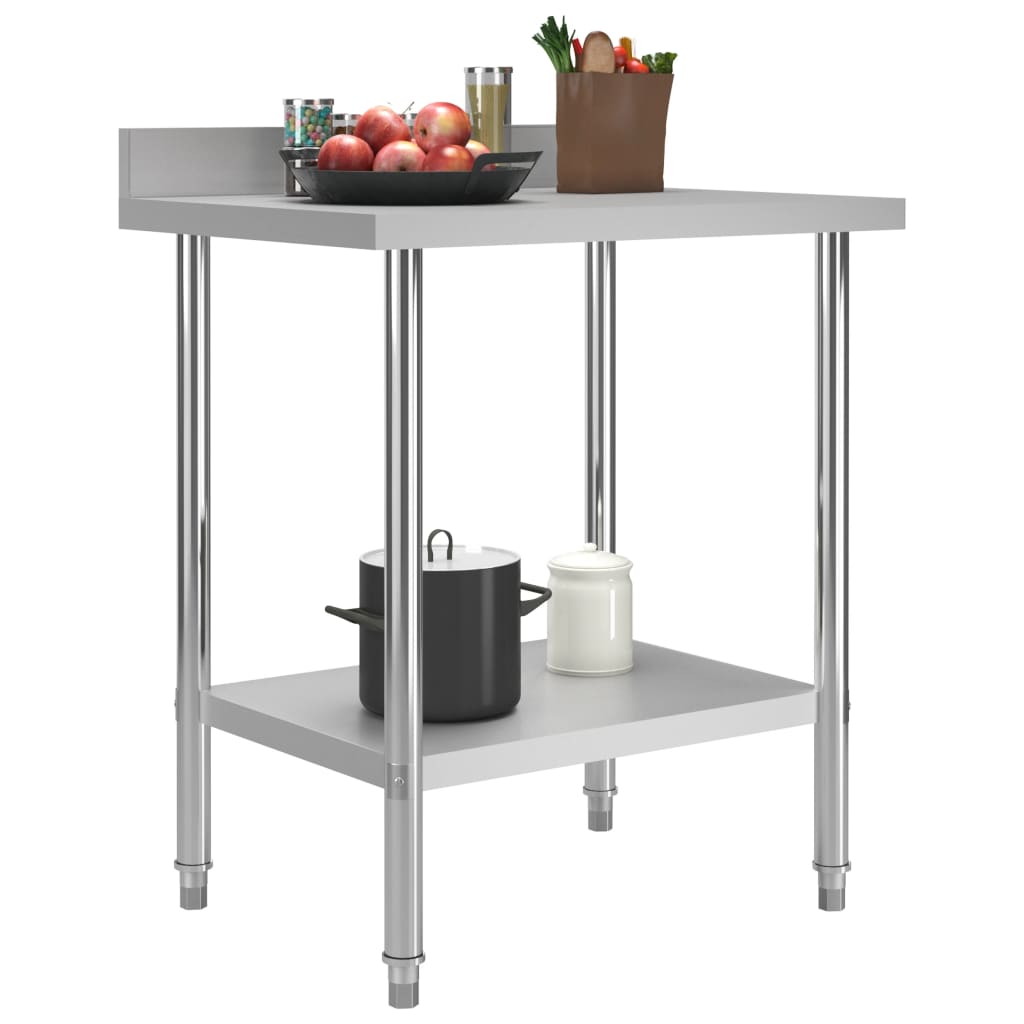 Keukenwerktafel met spatscherm 80x60x93 cm roestvrij staal is nu te koop bij PeponiXL, paradijselijk wonen!