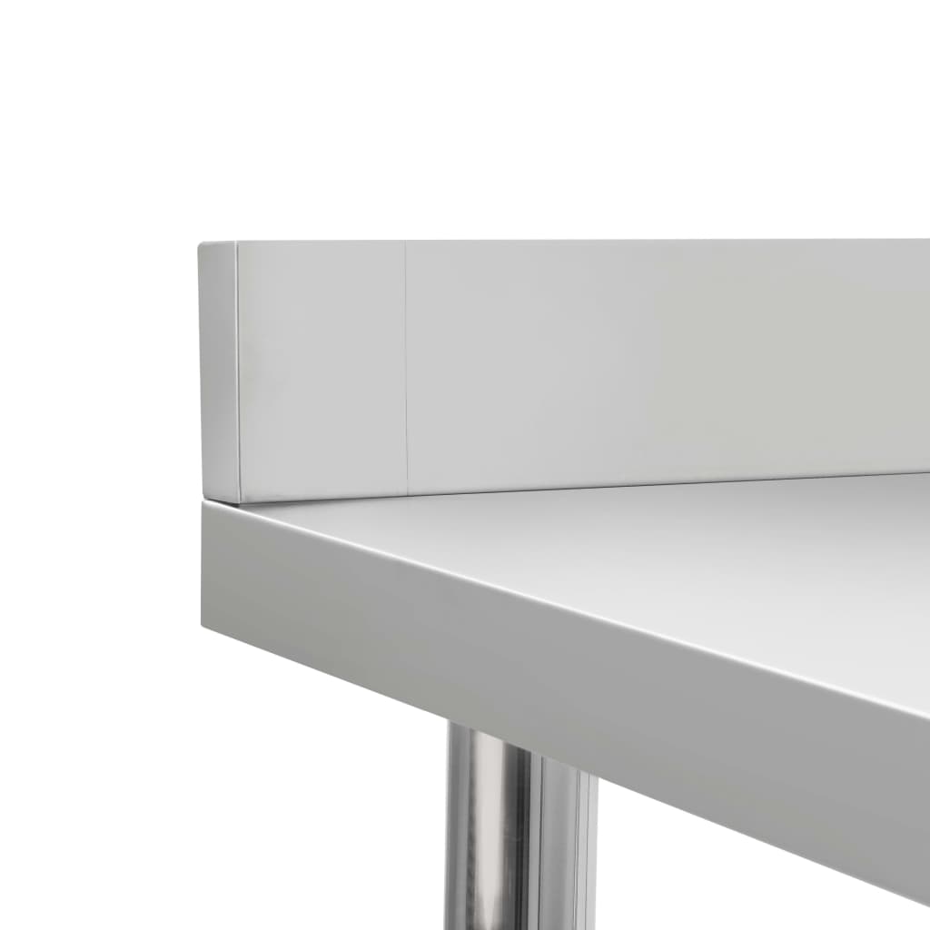 Keukenwerktafel met spatscherm 80x60x93 cm roestvrij staal is nu te koop bij PeponiXL, paradijselijk wonen!