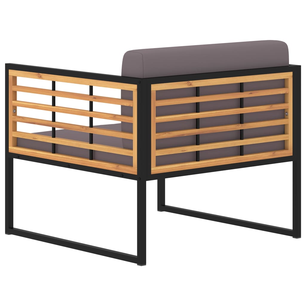 Tuinstoelen 2 st met kussens massief acaciahout donkergrijs is nu te koop bij PeponiXL, paradijselijk wonen!