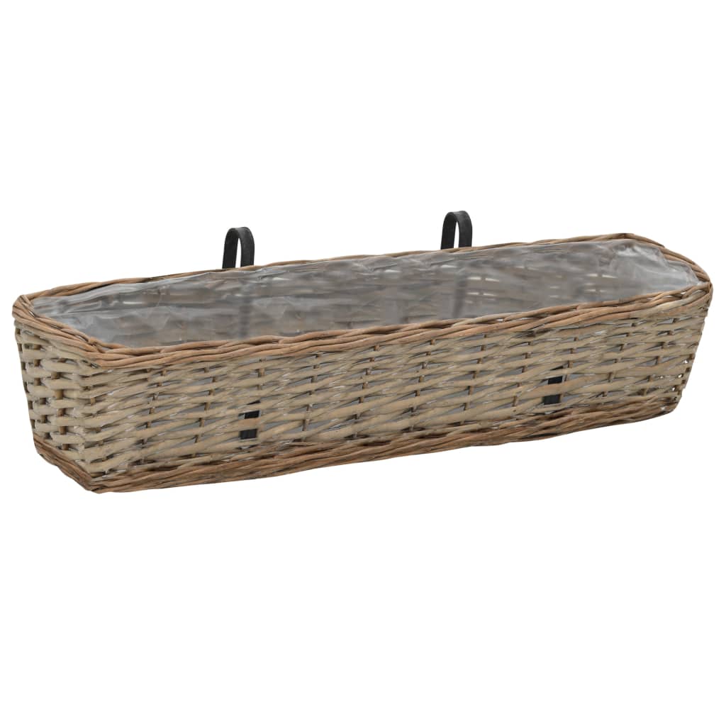 Balkonbakken 2 st 80 cm wicker met PE-voering is nu te koop bij PeponiXL, paradijselijk wonen!