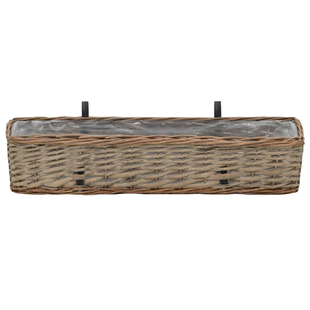 Balkonbakken 2 st 80 cm wicker met PE-voering is nu te koop bij PeponiXL, paradijselijk wonen!