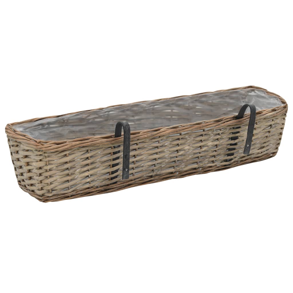 Balkonbakken 2 st 80 cm wicker met PE-voering is nu te koop bij PeponiXL, paradijselijk wonen!