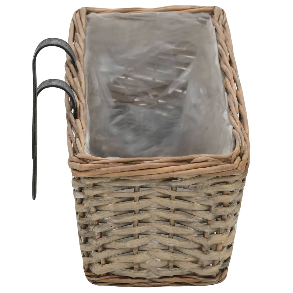 Balkonbakken 2 st 80 cm wicker met PE-voering is nu te koop bij PeponiXL, paradijselijk wonen!