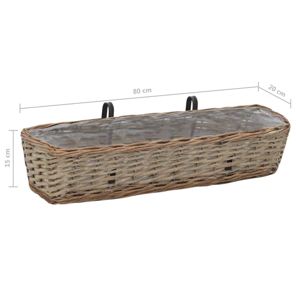 Balkonbakken 2 st 80 cm wicker met PE-voering is nu te koop bij PeponiXL, paradijselijk wonen!