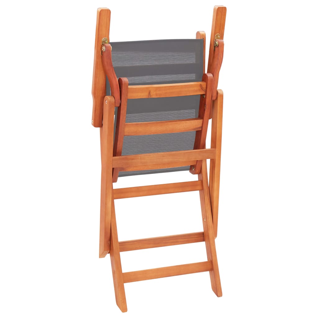 Tuinstoelen inklapbaar 4 st eucalyptushout en textileen grijs is nu te koop bij PeponiXL, paradijselijk wonen!
