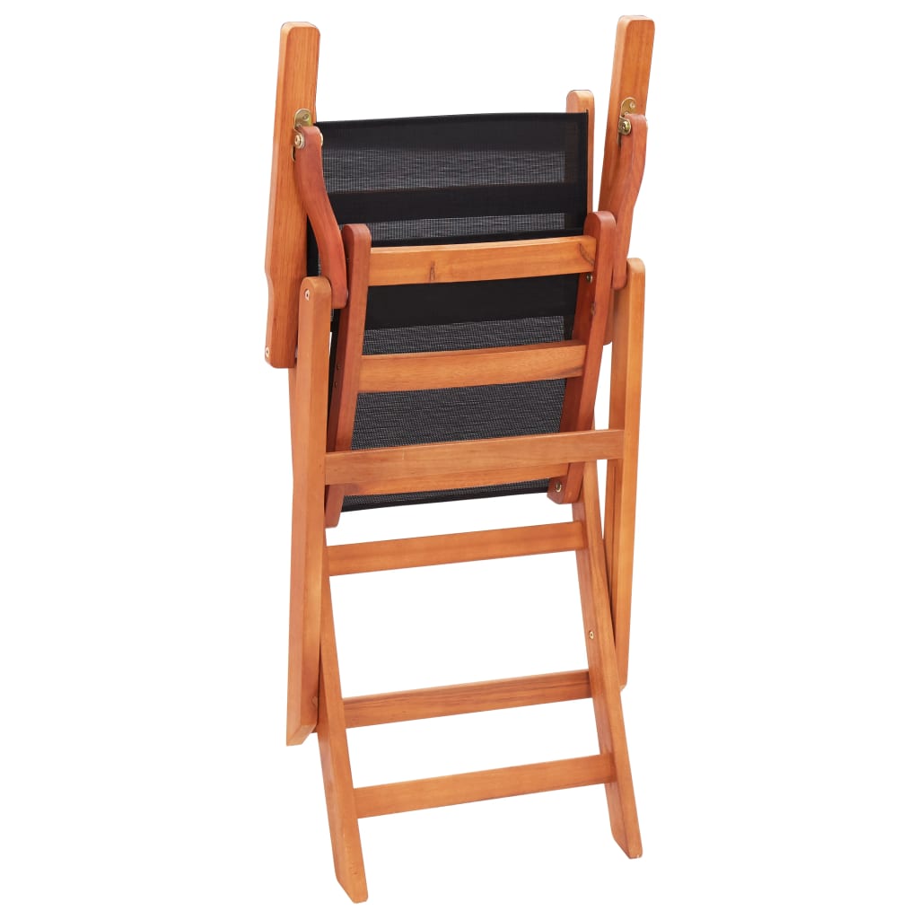 Tuinstoelen inklapbaar 2 st eucalyptushout en textileen zwart is nu te koop bij PeponiXL, paradijselijk wonen!