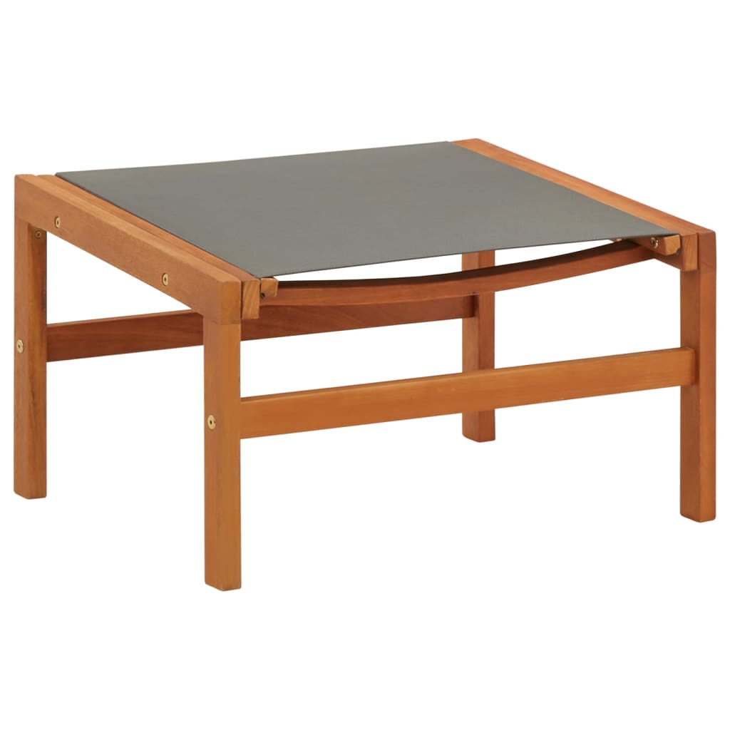 Tuinstoel met voetensteun eucalyptushout en textileen grijs is nu te koop bij PeponiXL, paradijselijk wonen!