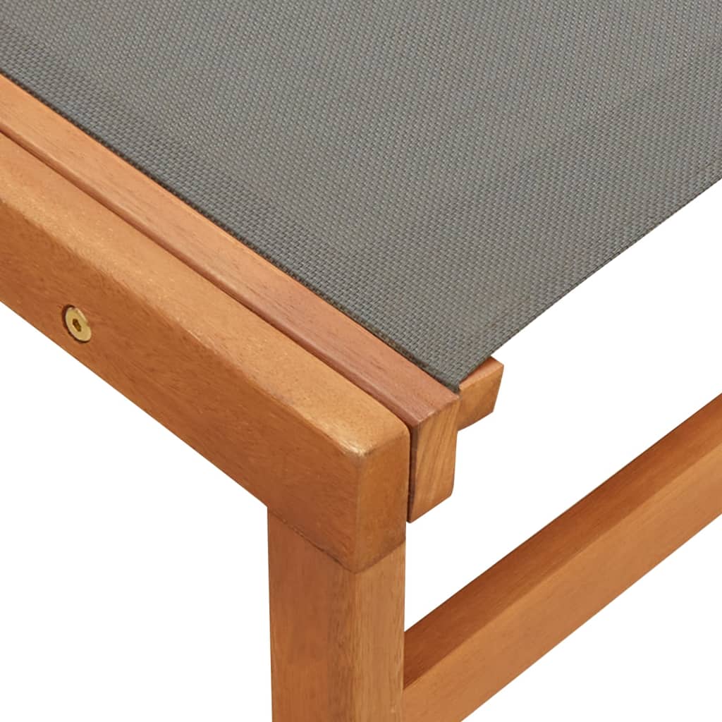 Tuinstoel met voetensteun eucalyptushout en textileen grijs is nu te koop bij PeponiXL, paradijselijk wonen!