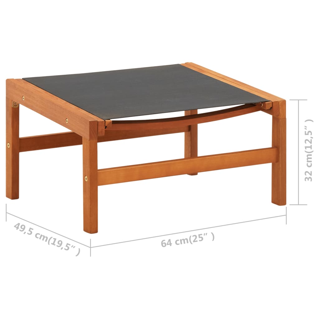 Tuinstoel met voetensteun massief eucalyptushout en textileen is nu te koop bij PeponiXL, paradijselijk wonen!