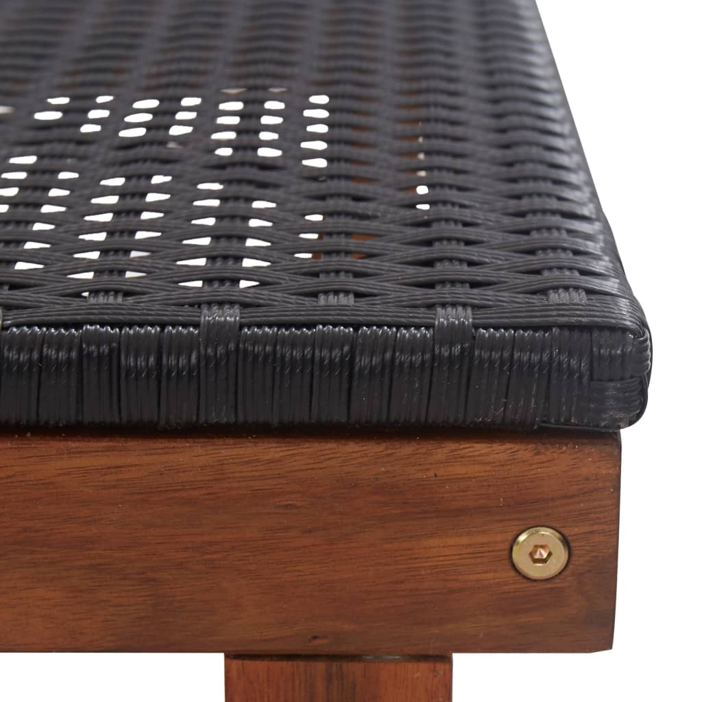 Ligbed poly rattan en massief acaciahout zwart is nu te koop bij PeponiXL, paradijselijk wonen!