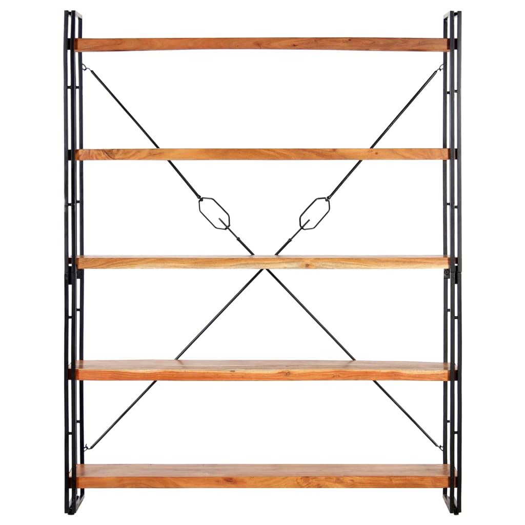 Boekenkast met 5 schappen 140x30x180 cm massief acaciahout is nu te koop bij PeponiXL, paradijselijk wonen!