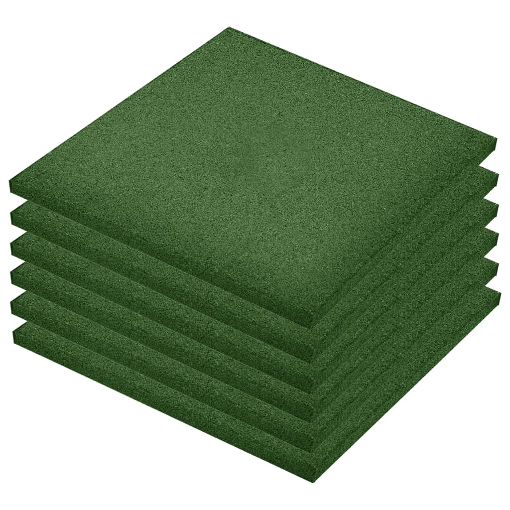 Valtegels 6 st 50x50x3 cm rubber groen is nu te koop bij PeponiXL, paradijselijk wonen!