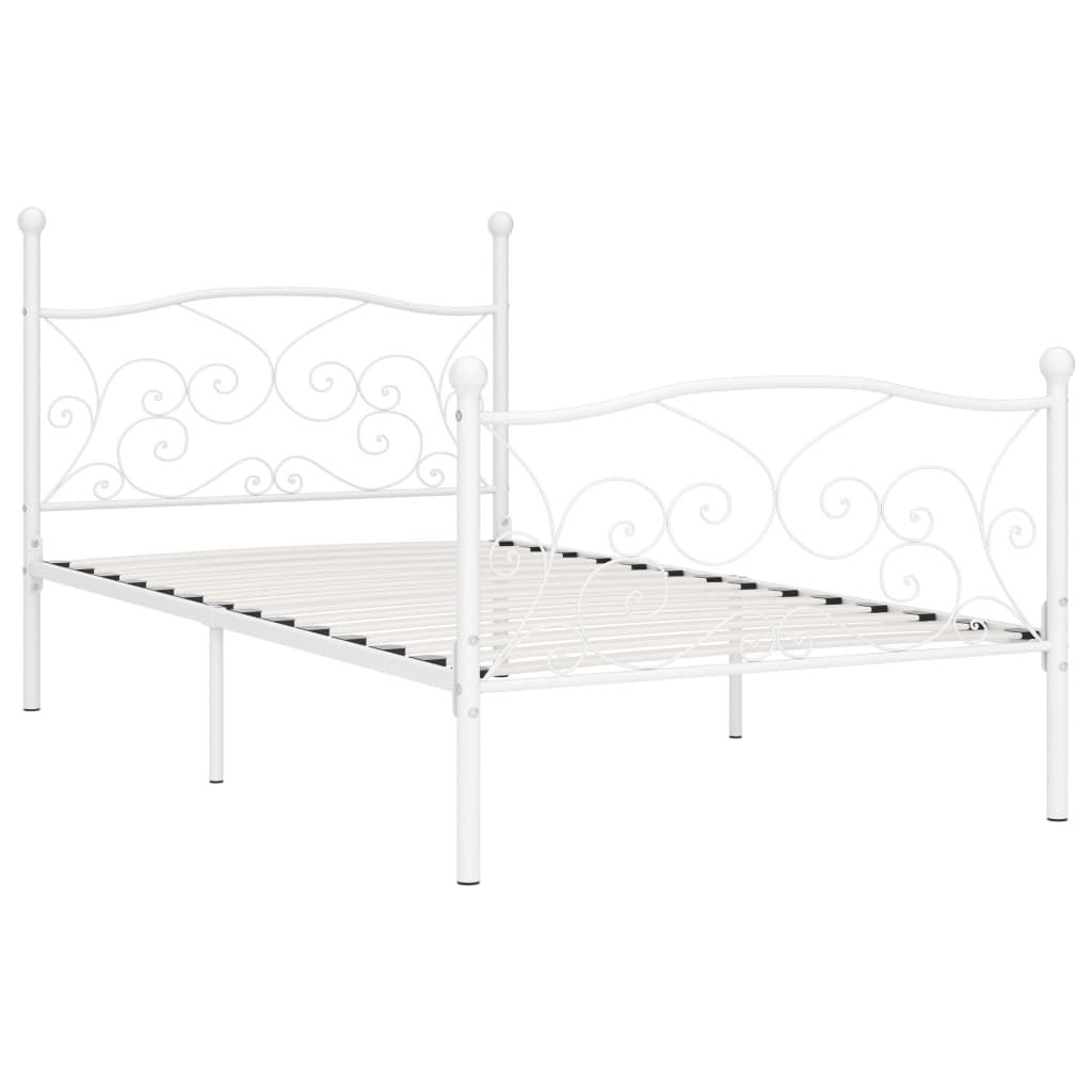 Bedframe met lattenbodem metaal wit 90x200 cm is nu te koop bij PeponiXL, paradijselijk wonen!