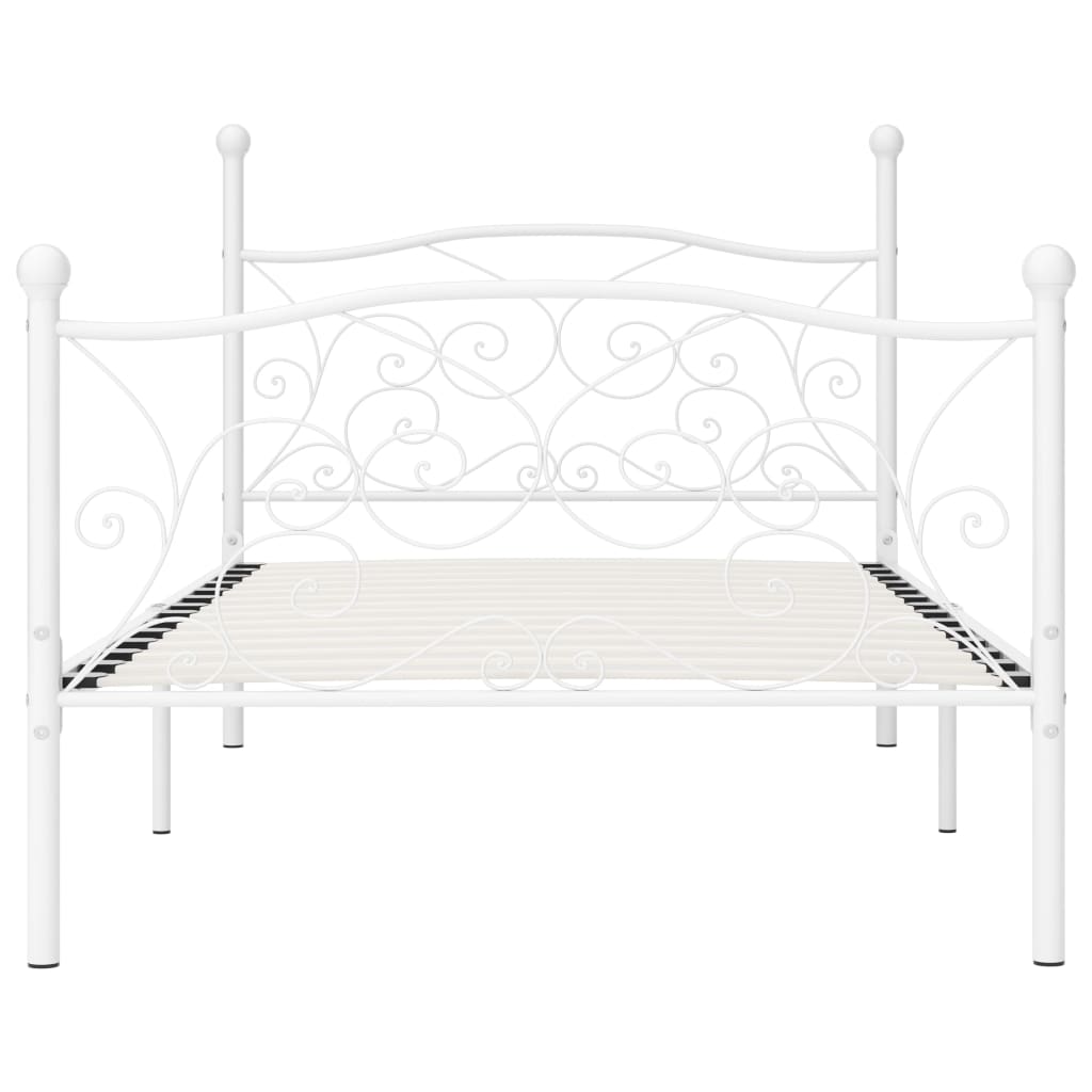 Bedframe met lattenbodem metaal wit 90x200 cm is nu te koop bij PeponiXL, paradijselijk wonen!